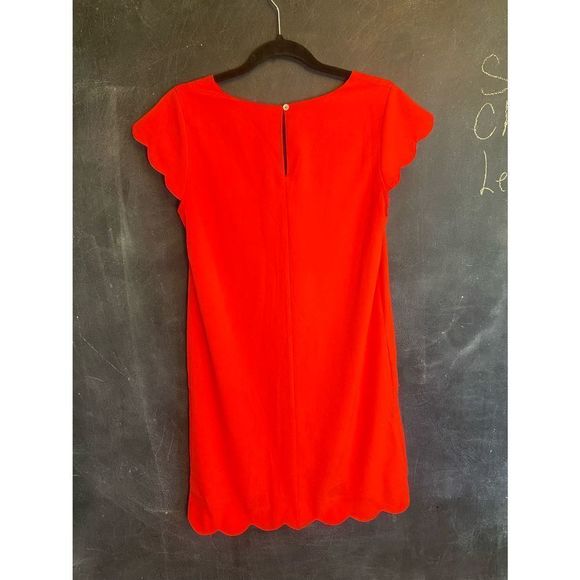 Pretty Red Dress With Scalloped Hems Size Medium - Picture 5 of 8